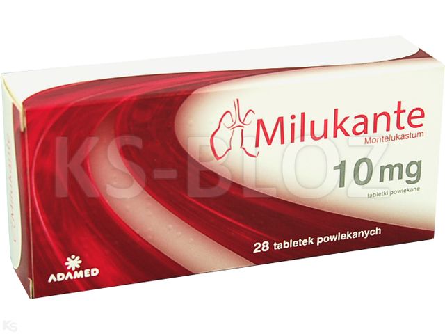 Milukante interakcje ulotka tabletki powlekane 10 mg 28 tabl. | 4 blist.po 7 szt.