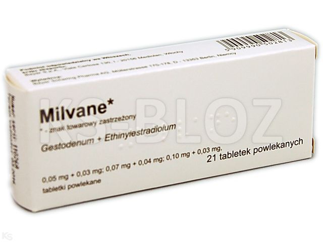 Milvane interakcje ulotka tabletki powlekane 50mcg+30mcg+70mcg+40mcg+100mcg+30mcg 21 tabl. | 3 blist.po 7 szt.