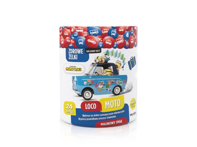 Minionki Loco Moto Zdrowe Żelki smak malinowy interakcje ulotka żelki - 24 szt.