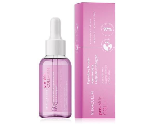 MIRACULUM PRO-SKIN COLLAGEN Peptydowy booster regeneracyjny z olejkiem z winogron dzień/noc interakcje ulotka booster  30 ml