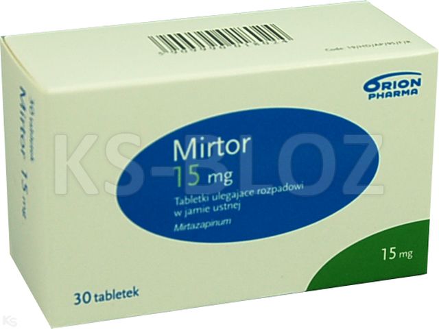 Mirtor interakcje ulotka tabletki ulegające rozpadowi w jamie ustnej 15 mg 30 tabl.