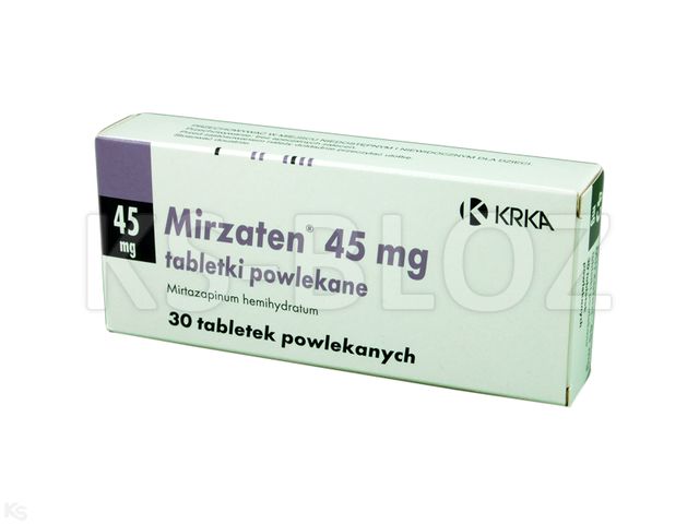 Mirzaten interakcje ulotka tabletki powlekane 45 mg 30 tabl. (3 blist. po 10 tabl.)