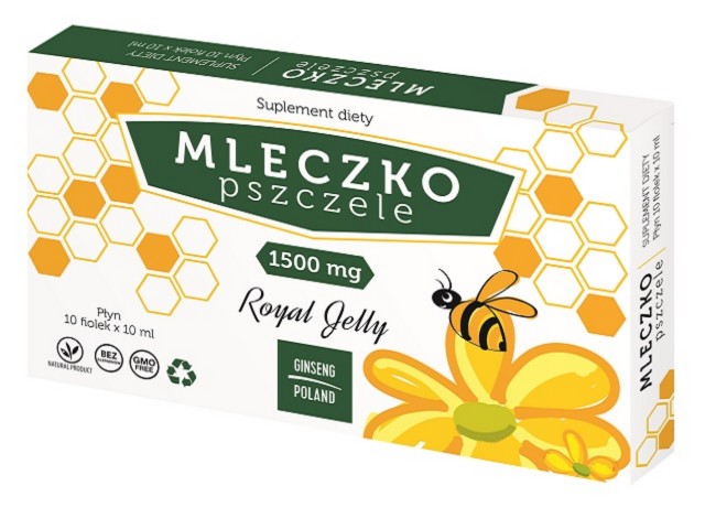 Mleczko Pszczele 1500 mg interakcje ulotka płyn  10 fiol. po 10 ml