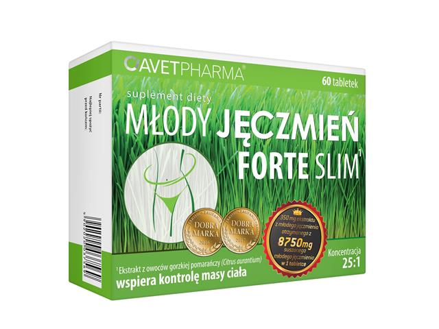 Młody Jęczmień Forte Slim interakcje ulotka tabletki  60 tabl.