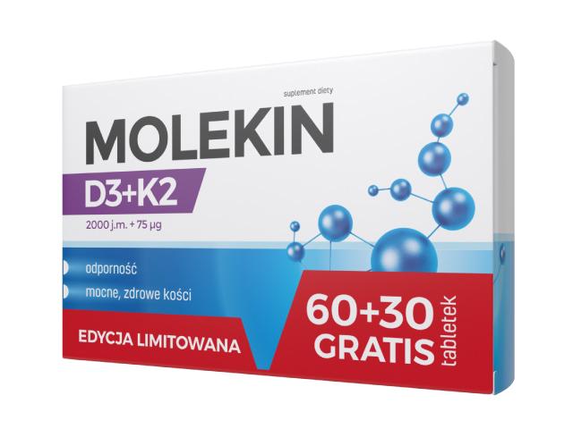 Molekin D3 + K2 edycja limitowana interakcje ulotka tabletki powlekane  90 tabl.
