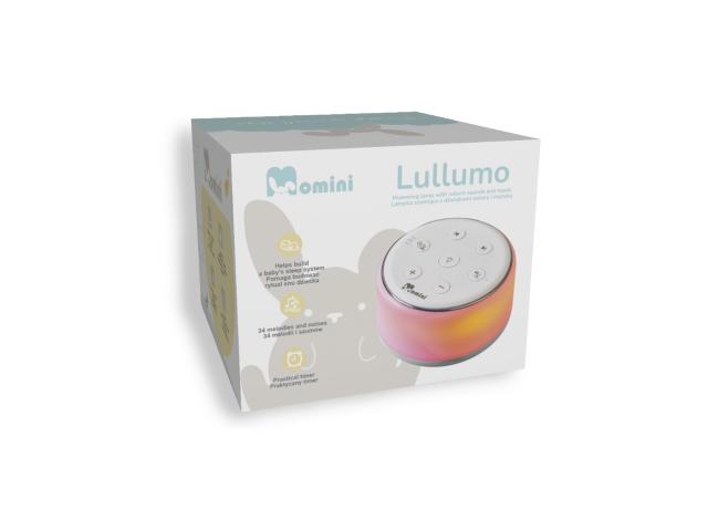 Momini Lullumo Szumiąca Lampka z dźwiękami natury i muzyką 34 melodie interakcje ulotka lampa - 1 szt.