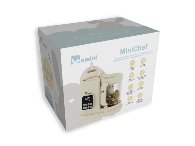 Momini Minichef Multiblender parowy 7w1 z funkcją podgrzewania butelek interakcje ulotka urządzenie - 1 szt.