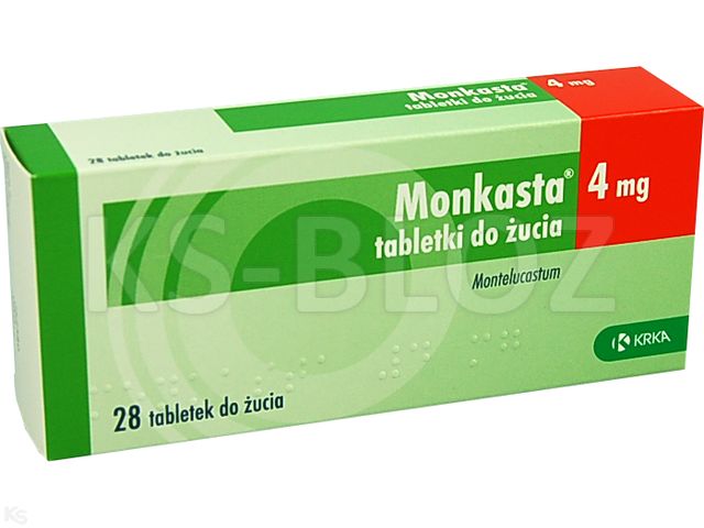 Monkasta interakcje ulotka tabletki do rozgryzania i żucia 4 mg 28 tabl. | 4 blist.po 7 szt.