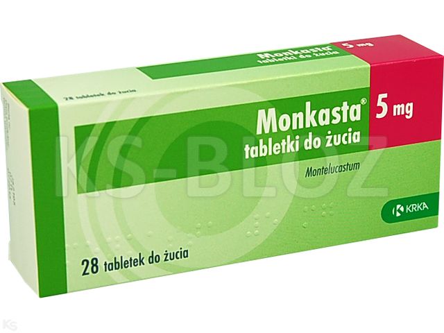 Monkasta interakcje ulotka tabletki do rozgryzania i żucia 5 mg 28 tabl. | 4 blist.po 7 szt.