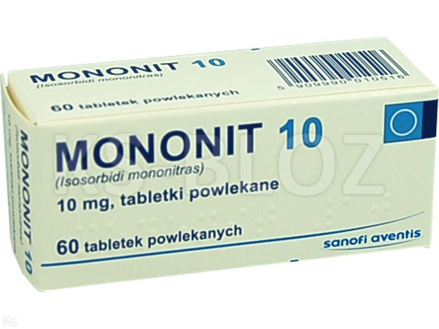 Mononit 10 interakcje ulotka tabletki powlekane 10 mg 60 tabl. | 6 blist.po 10 szt.