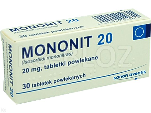 Mononit 20 interakcje ulotka tabletki powlekane 20 mg 30 tabl. (3 blist. po 10 tabl.)