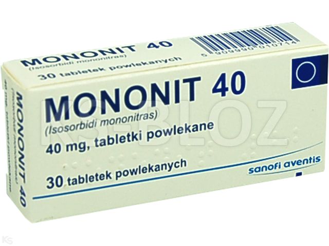 Mononit 40 interakcje ulotka tabletki powlekane 40 mg 30 tabl. | 3 blist.po 10 szt.