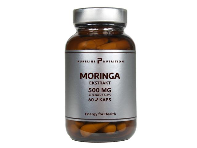 Moringa Ekstrakt 500 mg Pureline Nutrition interakcje ulotka kapsułki - 60 kaps.
