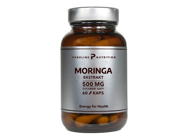 Moringa Ekstrakt 500 mg Pureline Nutrition interakcje ulotka kapsułki  60 kaps.