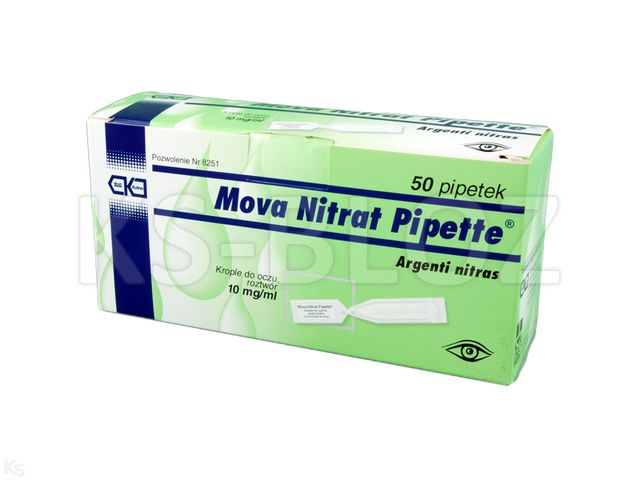 Mova Nitrat Pipette interakcje ulotka krople do oczu, roztwór 10 mg/ml 50 pipet.