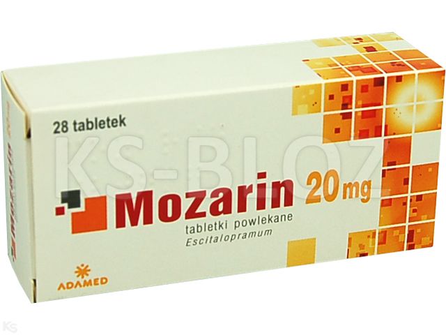 Mozarin interakcje ulotka tabletki powlekane 20 mg 28 tabl. | 4 blist.po 7 szt.