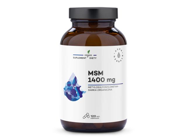 MSM 1400 mg Siarka Organiczna interakcje ulotka kapsułki - 120 kaps.