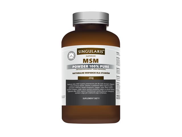 MSM Powder 100% Pure Singularis Superior interakcje ulotka proszek  250 g