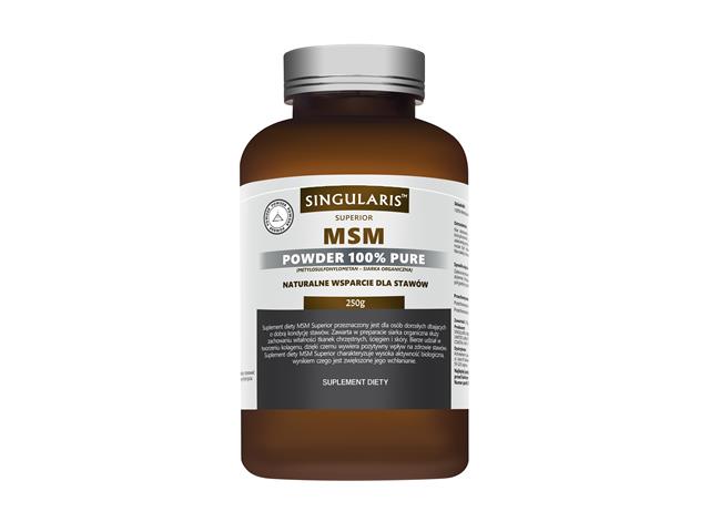 MSM Powder 100% Pure Singularis Superior interakcje ulotka proszek  250 g