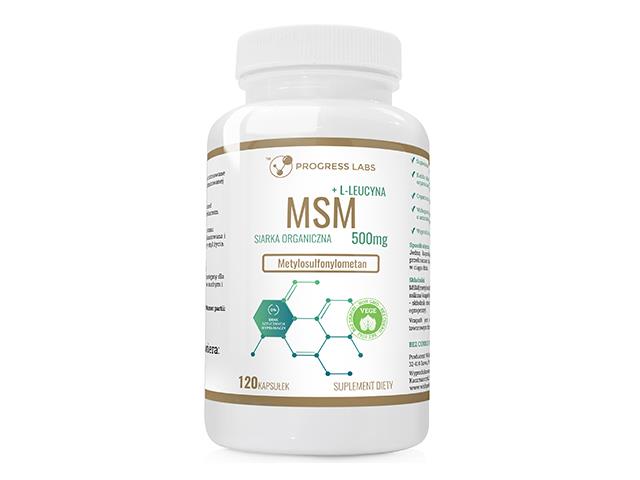 MSM Siarka Organiczna 500 mg Metylosulfonylometan interakcje ulotka kapsułki  120 kaps.