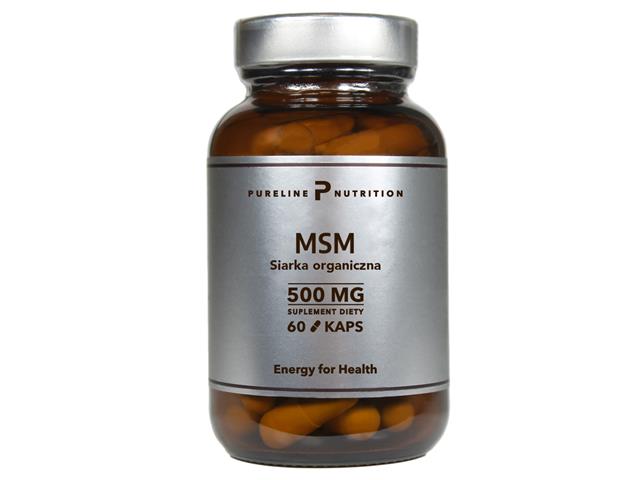 MSM Siarka Organiczna 500 mg Pureline Nutrition interakcje ulotka kapsułki - 60 kaps.