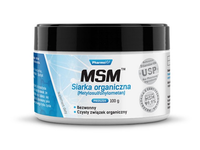 MSM Siarka organiczna interakcje ulotka proszek - 100 g