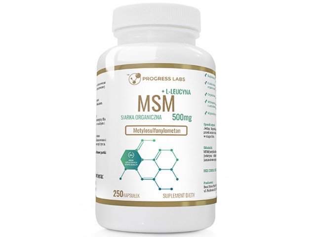 MSM Siarka Organiczna + L-Leucyna interakcje ulotka kapsułki - 250 kaps.