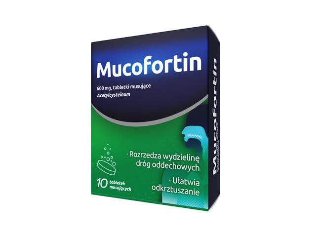 Mucofortin interakcje ulotka tabletki musujące 0,6 g 10 tabl.