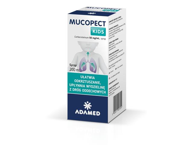 Mucopect Kids interakcje ulotka syrop 50 mg/ml 200 ml (but.)