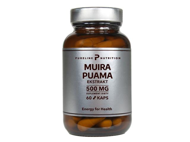 Muira Puama Ekstrakt 500 mg Pureline Nutrition interakcje ulotka kapsułki - 60 kaps.