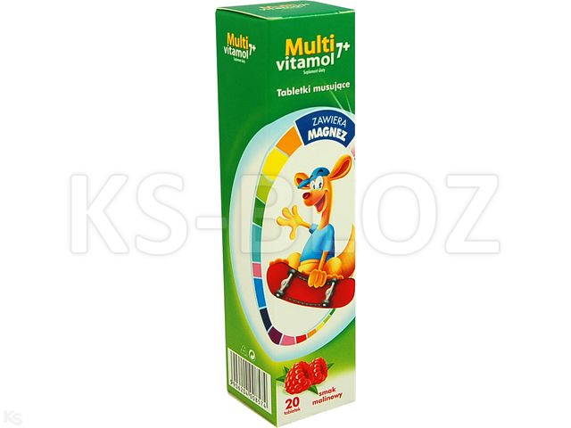 Multivitamol smak malinowy powyżej 7 lat interakcje ulotka tabletki musujące  20 tabl.