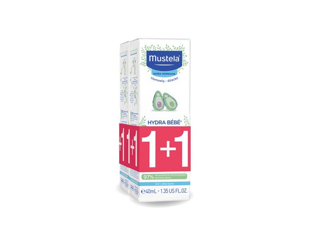 Mustela Bebe Enfant Hydra Bebe Krem do twarzy duopak interakcje ulotka krem - 40 ml + 40 ml