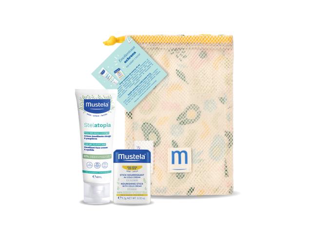 Mustela Emolientowa Ochrona Zestaw na wiatr i mróz Krem do twarzy + Sztyft ochronny interakcje ulotka krem 40 ml