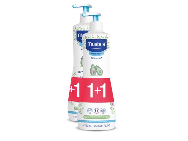 MUSTELA HYDRA BEBE Mleczko do ciała 1+1 GRATIS duopak interakcje ulotka mleczko - 750 ml + 750 ml