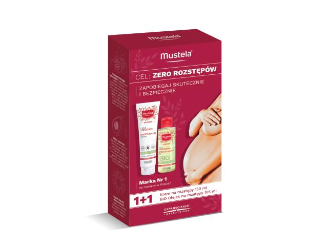 Mustela Maternite Cel Zero Rozstępów Zestaw Krem na Rozstępy 150 ml + Olejek na Rozstępy 105 ml interakcje ulotka zestaw - 1 szt.