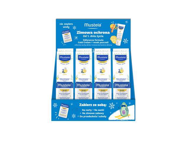 MUSTELA Stand zimowy 8x Ochronny Sztyft z Cold Cream 9,2g + 8x Odżywczy Krem z Cold Cream 40 ml interakcje ulotka zestaw - 1 zest.