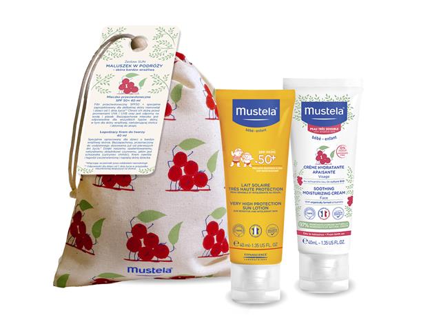 Mustela Sun Maluszek W Podróży Zestaw skóra bardzo wrażliwa Mlecz.p/słon.+ Łagodzący Krem d/twarzy interakcje ulotka   40 ml | +40 ml