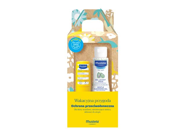 Mustela Wakacyjna Przygoda Zestaw Delikatny Żel + Sztyft przeciwsłoneczny interakcje ulotka   100 ml | + 9 ml