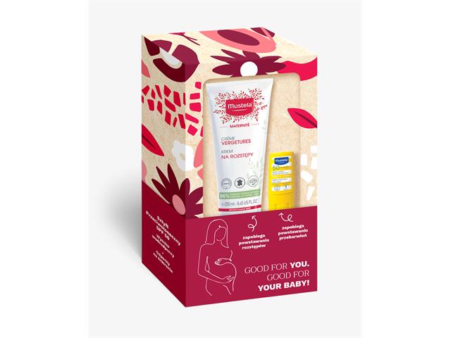 Mustela Zestaw Maternite Krem na rozstępy + Sztyft przeciwsłoneczny SPF 50 interakcje ulotka zestaw - 250 ml + 9 ml