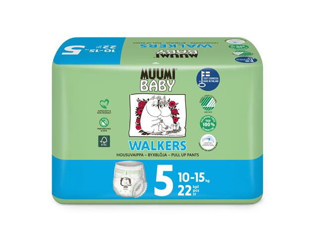 MUUMI BABY Pieluchomajtki 5 - ekologiczne (10-15 kg) interakcje ulotka pielucho-majtki - 22 szt.