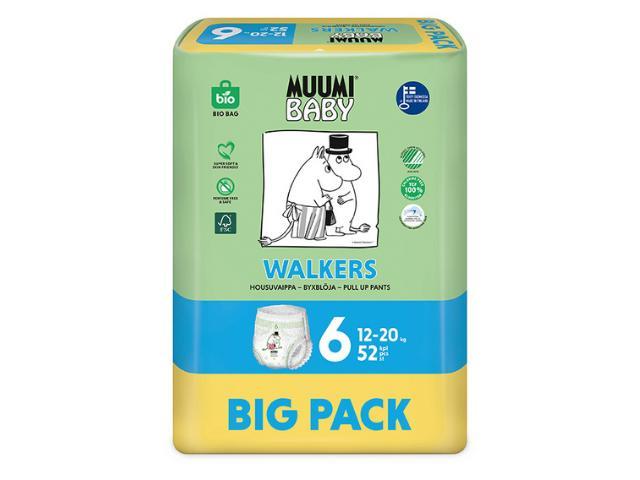 MUUMI BABY Pieluchomajtki 6 - ekologiczne BIG PACK (12-20kg) interakcje ulotka   52 szt.