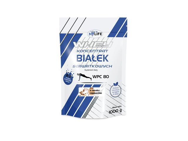 MY LIFE WHEY Koncentrat białek serwatkowych WPC 80 o smaku cappuccino interakcje ulotka proszek  1 kg