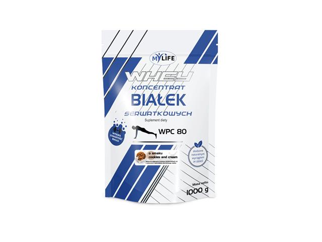 MY LIFE WHEY Koncentrat białek serwatkowych WPC 80 o smaku cookies and cream interakcje ulotka proszek - 1 kg