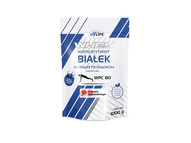 MY LIFE WHEY Koncentrat białek serwatkowych WPC 80 o smaku truskawkowym interakcje ulotka proszek - 1 kg