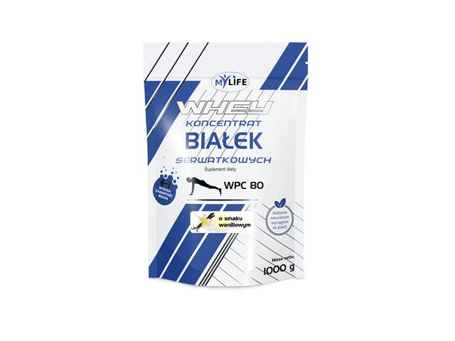 MY LIFE WHEY Koncentrat białek serwatkowych WPC 80 o smaku waniliowym interakcje ulotka proszek  1 kg