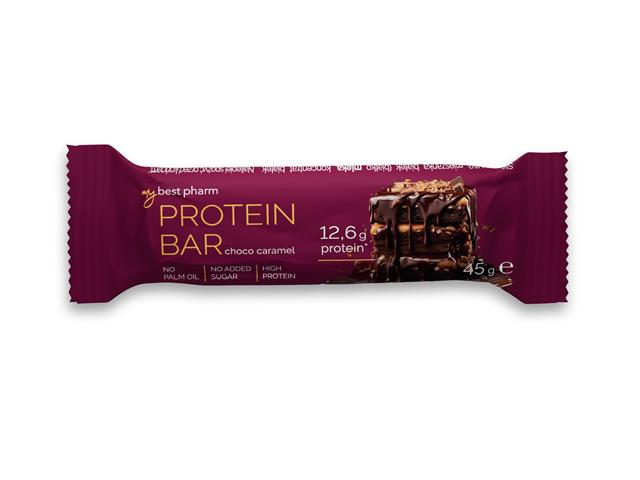 MyBestProtein Bar Baton o smaku czekoladowo-karmelowym proteinowy interakcje ulotka baton  45 g