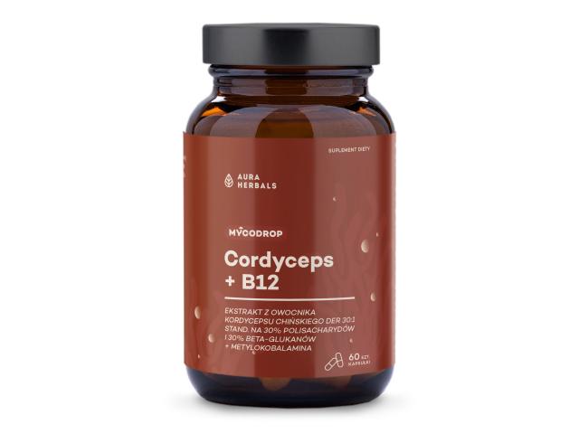 Mycodrop Cordyceps 301 + B12 30% Beta-Glukan interakcje ulotka kapsułki - 60 kaps.