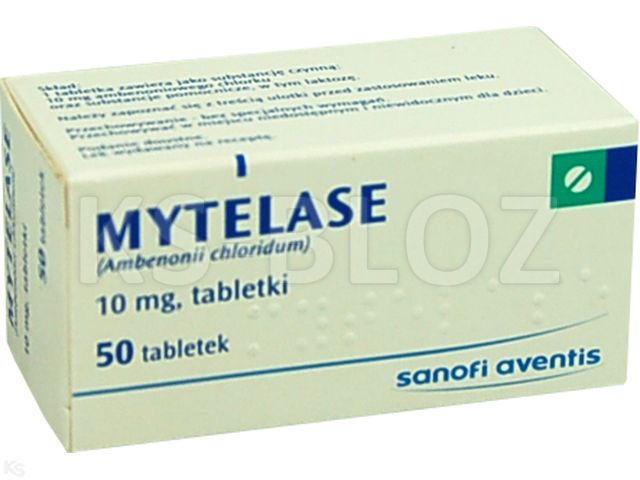 Mytelase interakcje ulotka tabletki 10 mg 50 tabl. | butelka