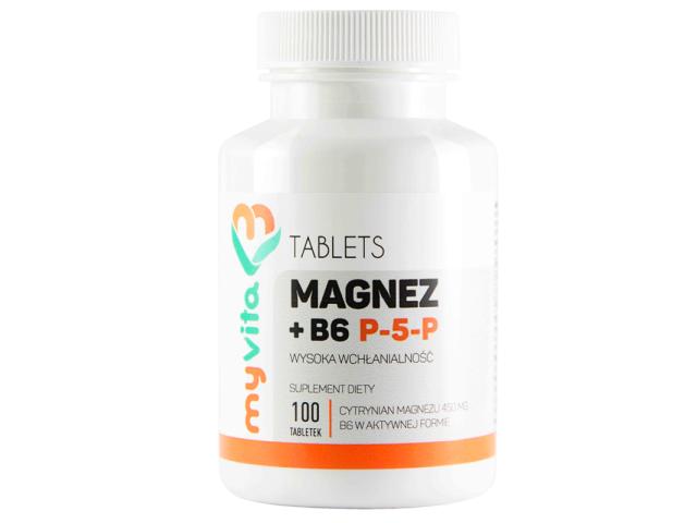 MyVita Magnez + B6 interakcje ulotka tabletki  100 tabl.