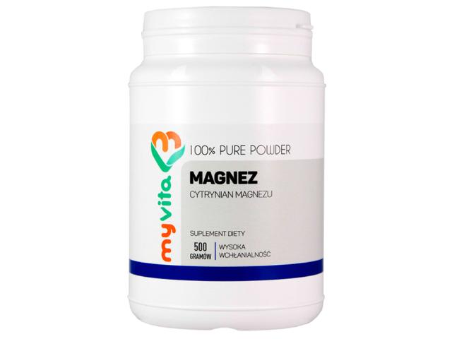 MyVita Magnez Cytrynian Magnezu interakcje ulotka proszek  500 g